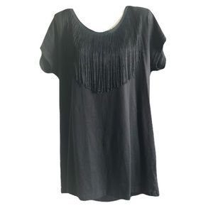 Oversized T-shirt/ dress with fringe